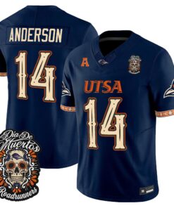 Mekhi Anderson Jersey #14 UTSA Roadrunners Día de los Muertos Vapor Limited All Stitched