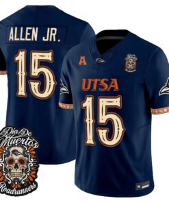 DJ Allen Jr. Jersey #15 UTSA Roadrunners Día de los Muertos Vapor Limited All Stitched
