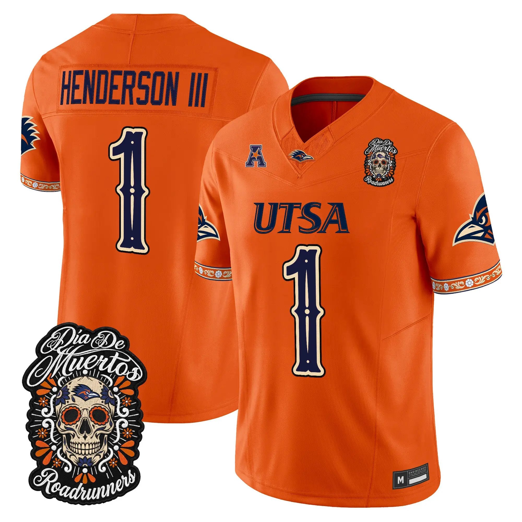 will-henderson-iii-jersey-1-utsa-roadrunners-dia-de-los-muertos-vapor-limited-all-stitched-02 - Top Design Fan Will Henderson III Jersey #1 UTSA Roadrunners Día de los Muertos Vapor Limited All Stitched