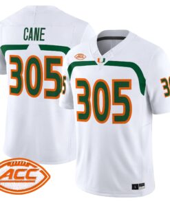Cane Jersey #305 Miami Hurricanes 2009 Throwback Vapor Limited All Stitched