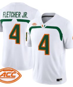Mark Fletcher Jr. Jersey #4 Miami Hurricanes 2009 Throwback Vapor Limited All Stitched