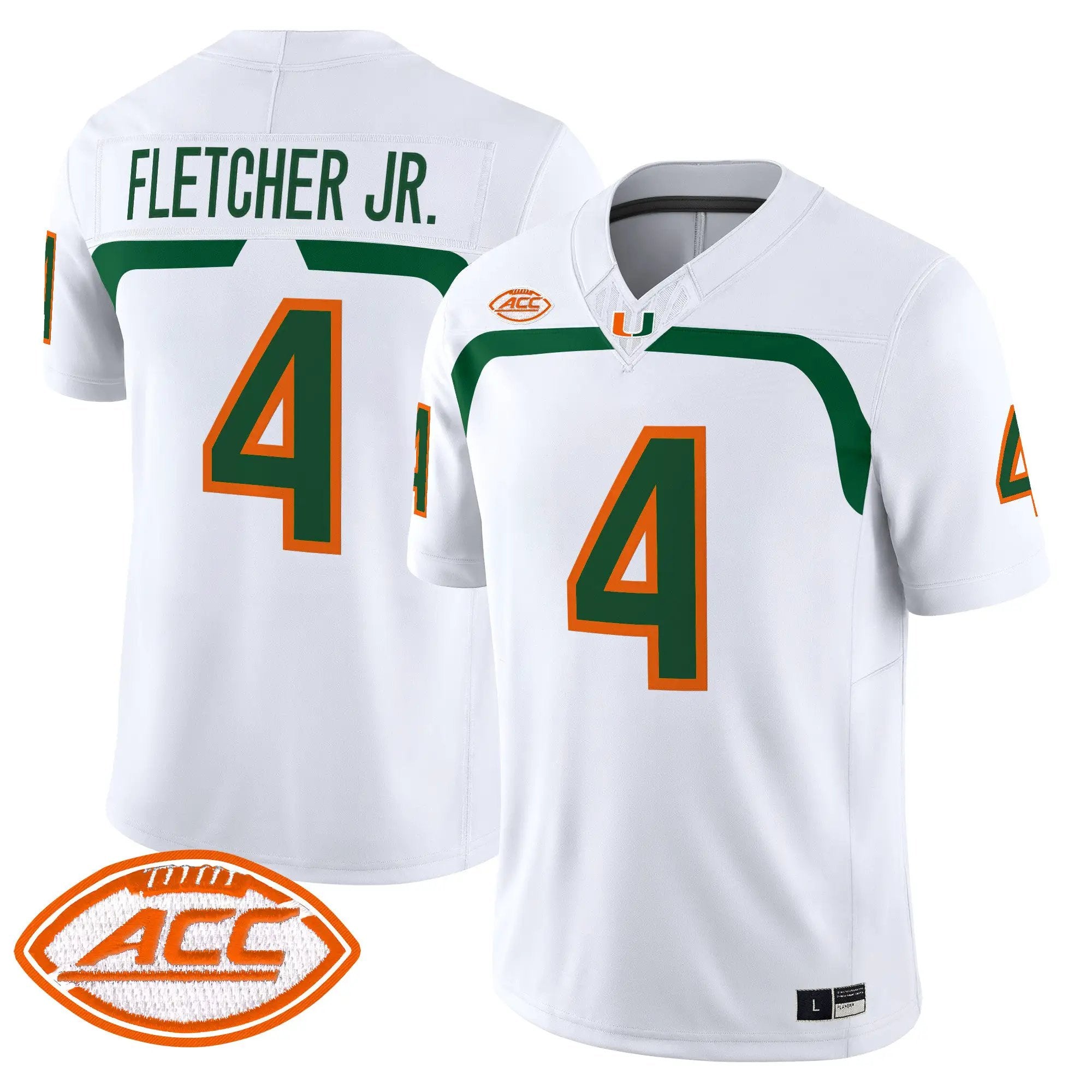 Mark Fletcher Jr. Jersey #4 Miami Hurricanes 2009 Throwback Vapor Limited All Stitched - Top Design Fan Mark Fletcher Jr. Jersey #4 Miami Hurricanes 2009 Throwback Vapor Limited All Stitched