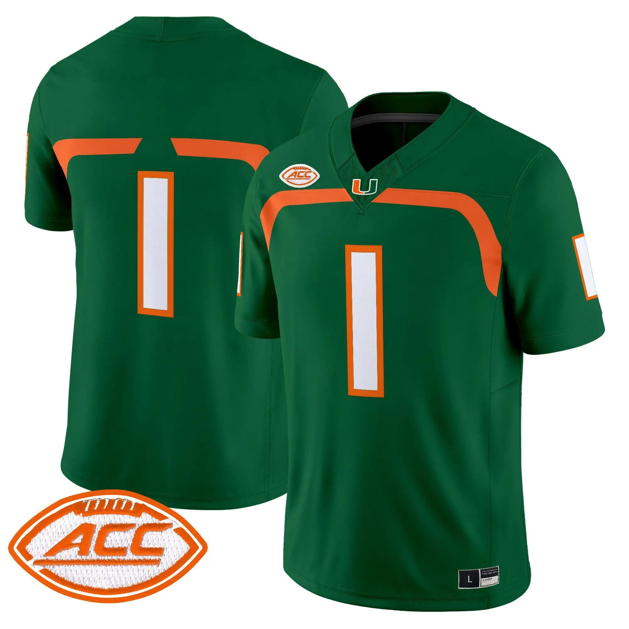 team-jersey-1-miami-hurricanes-2009-throwback-vapor-limited-all-stitched-02 - Top Design Fan Team Jersey #1 Miami Hurricanes 2009 Throwback Vapor Limited All Stitched