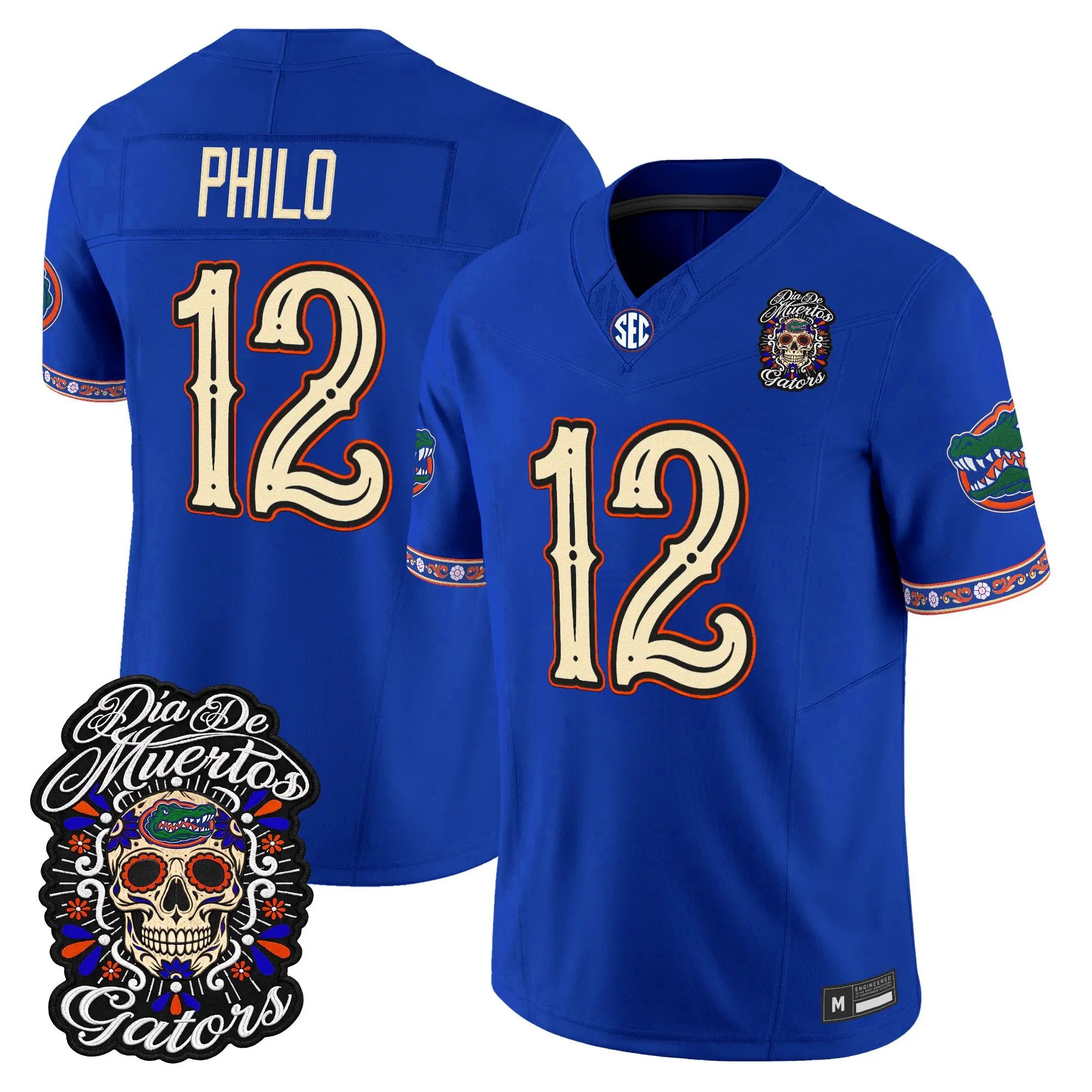 Aaron Philo Jersey #12 Florida Gators Día de los Muertos Vapor Limited All Stitched - Top Design Fan Aaron Philo Jersey #12 Florida Gators Día de los Muertos Vapor Limited All Stitched