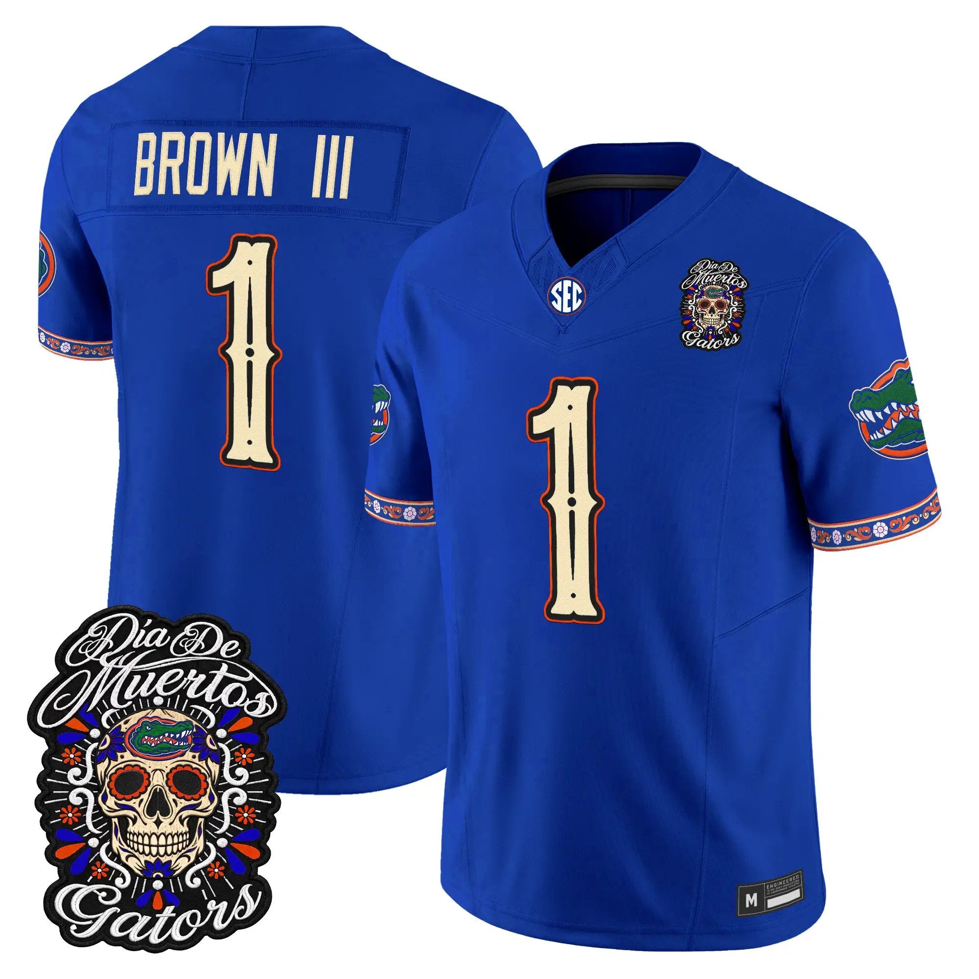 Vernell Brown III Jersey #1 Florida Gators Día de los Muertos Vapor Limited All Stitched - Top Design Fan Vernell Brown III Jersey #1 Florida Gators Día de los Muertos Vapor Limited All Stitched