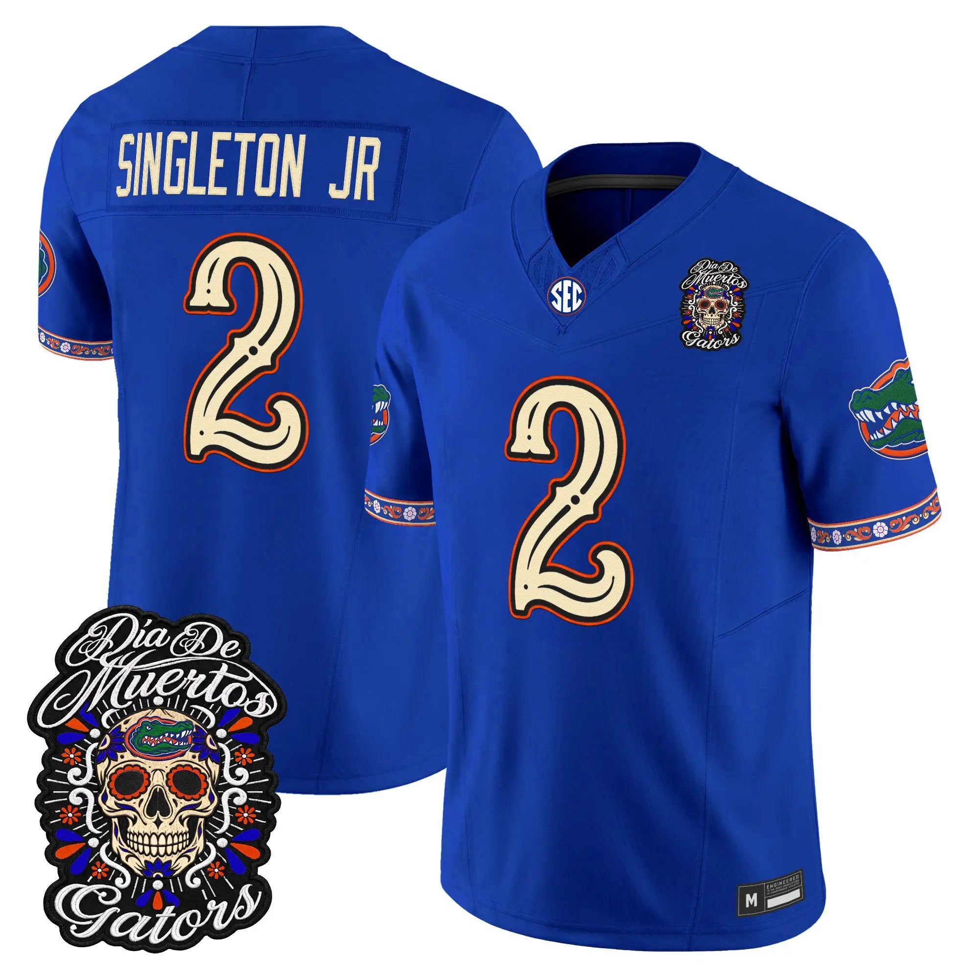 Eric Singleton Jr. Jersey #2 Florida Gators Día de los Muertos Vapor Limited All Stitched - Top Design Fan Eric Singleton Jr. Jersey #2 Florida Gators Día de los Muertos Vapor Limited All Stitched