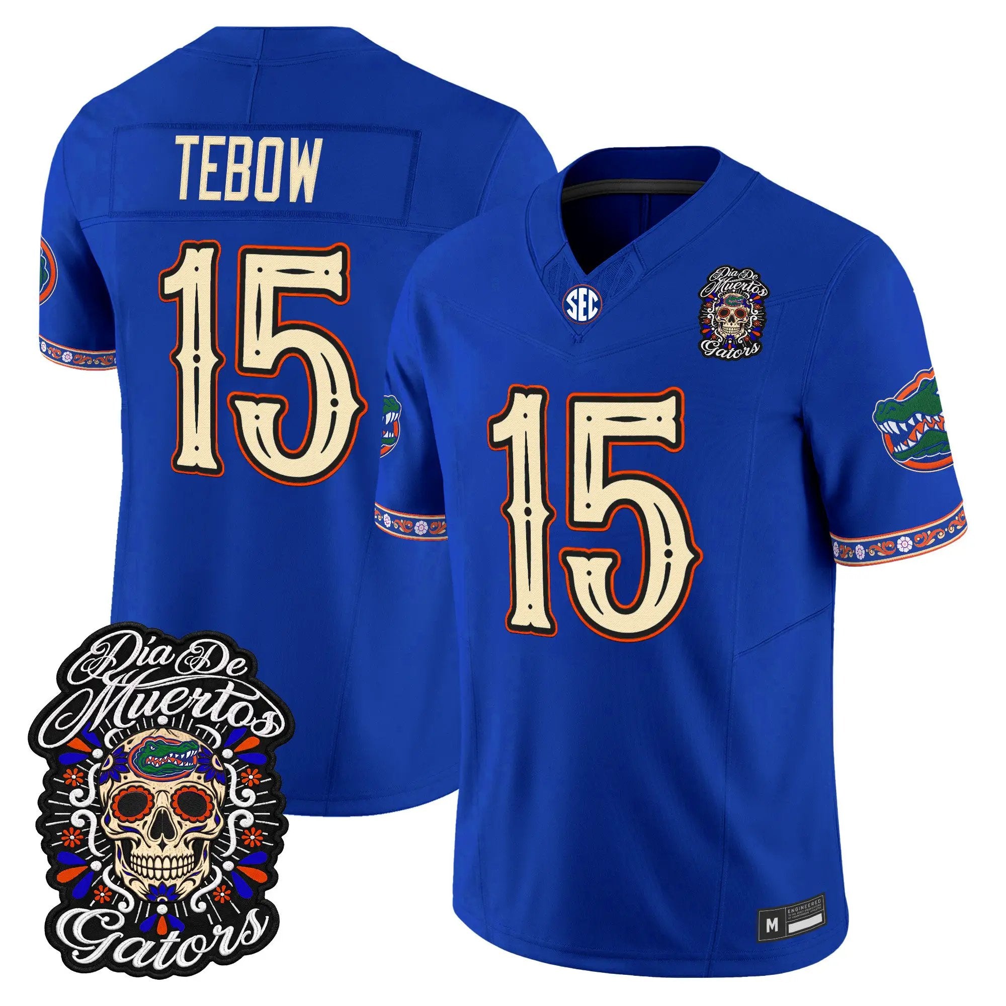 Tim Tebow Jersey #15 Florida Gators Día de los Muertos Vapor Limited All Stitched - Top Design Fan Tim Tebow Jersey #15 Florida Gators Día de los Muertos Vapor Limited All Stitched