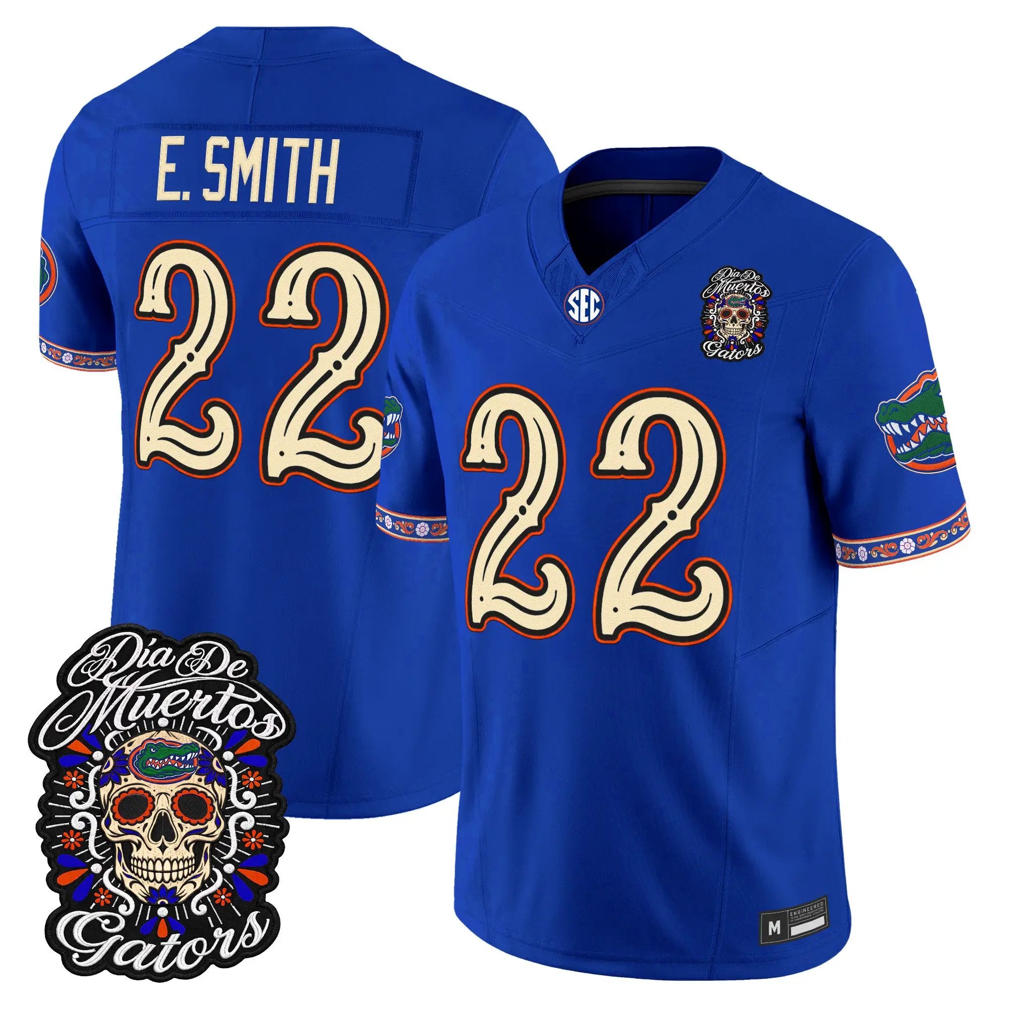 Emmitt Smith Jersey #22 Florida Gators Día de los Muertos Vapor Limited All Stitched - Top Design Fan Emmitt Smith Jersey #22 Florida Gators Día de los Muertos Vapor Limited All Stitched