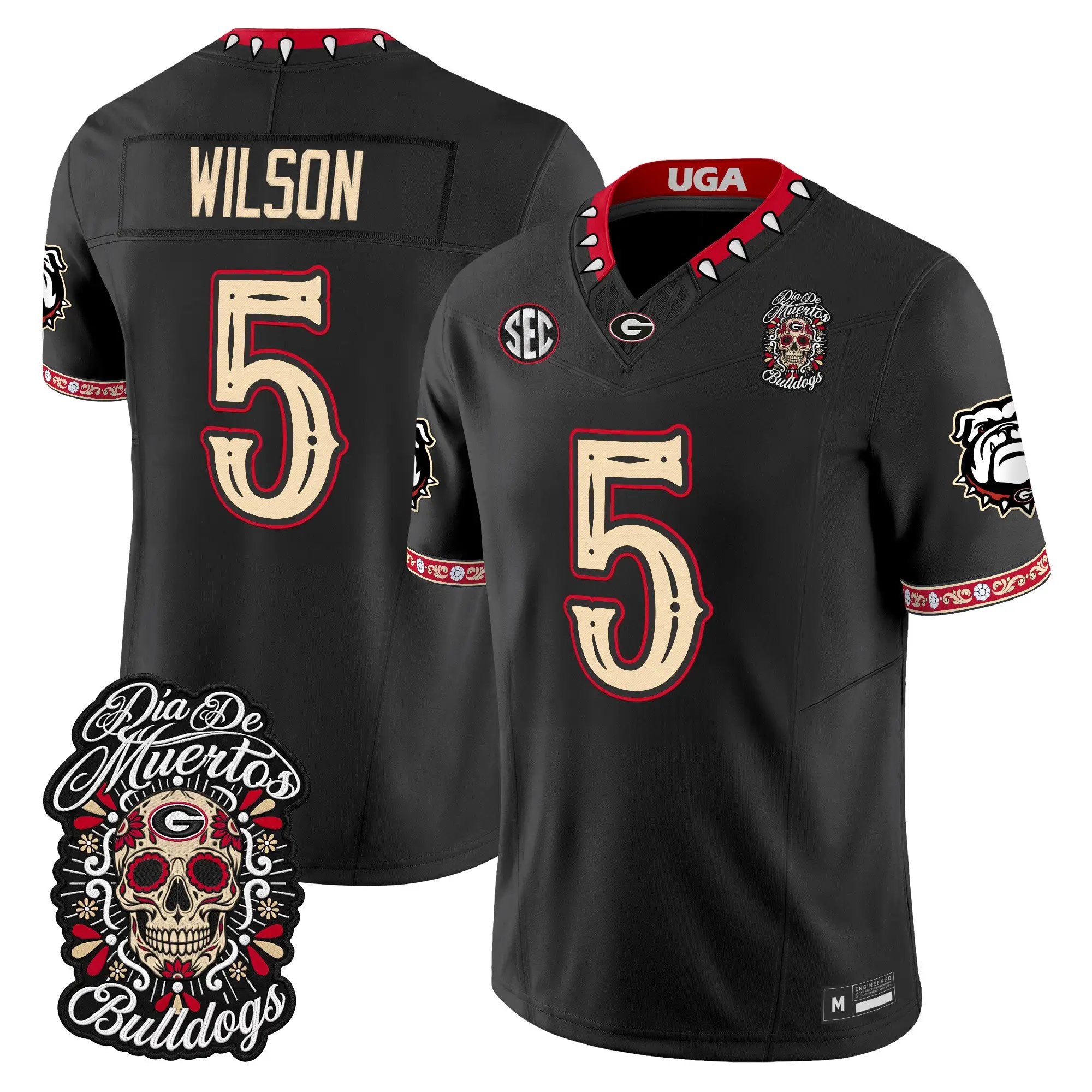 Raylen Wilson Jersey #5 Georgia Bulldogs Día de los Muertos Vapor Limited All Stitched - Top Design Fan Raylen Wilson Jersey #5 Georgia Bulldogs Día de los Muertos Vapor Limited All Stitched