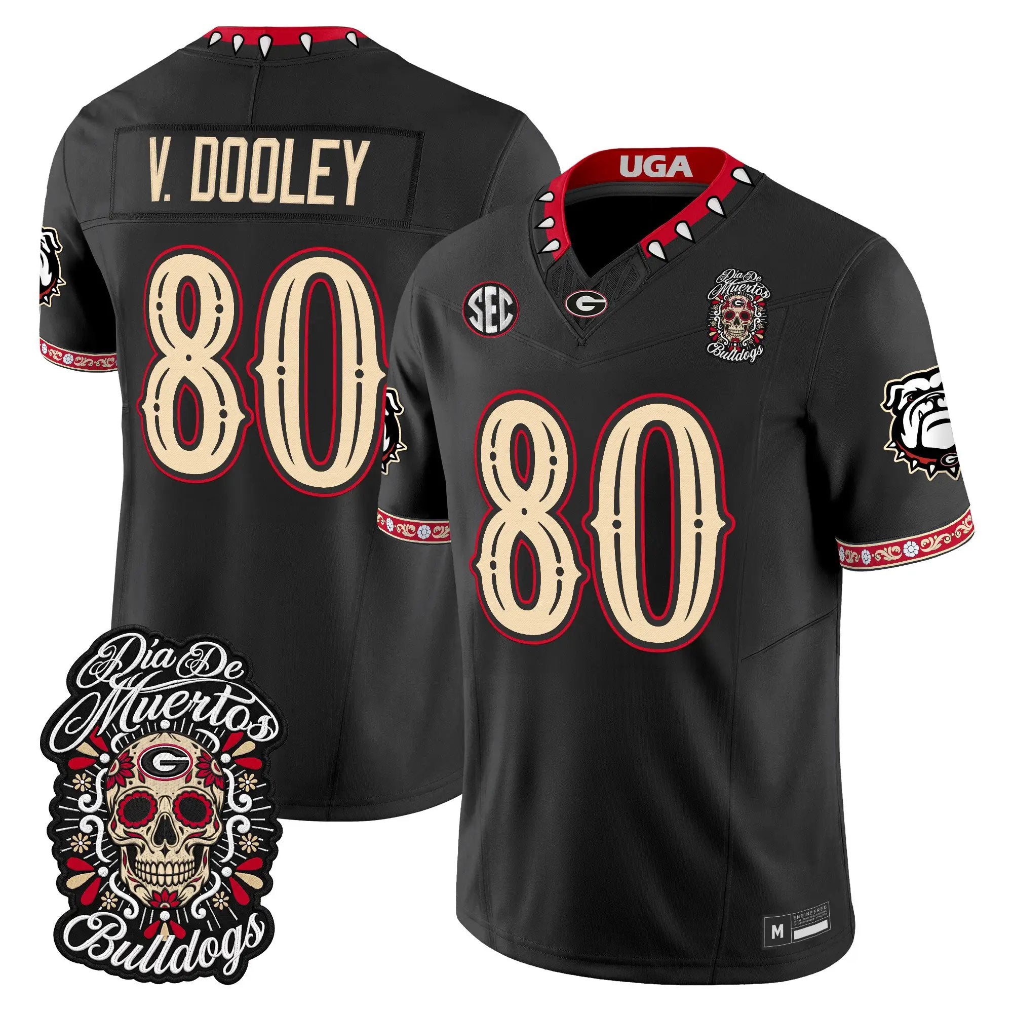 Vince Dooley Jersey #80 Georgia Bulldogs Día de los Muertos Vapor Limited All Stitched - Top Design Fan Vince Dooley Jersey #80 Georgia Bulldogs Día de los Muertos Vapor Limited All Stitched