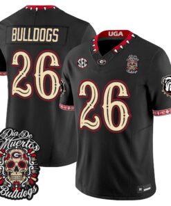 Bulldogs Jersey #26 Georgia Bulldogs Día de los Muertos Vapor Limited All Stitched