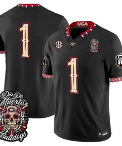 Team Jersey #1 Georgia Bulldogs Día de los Muertos Vapor Limited All Stitched