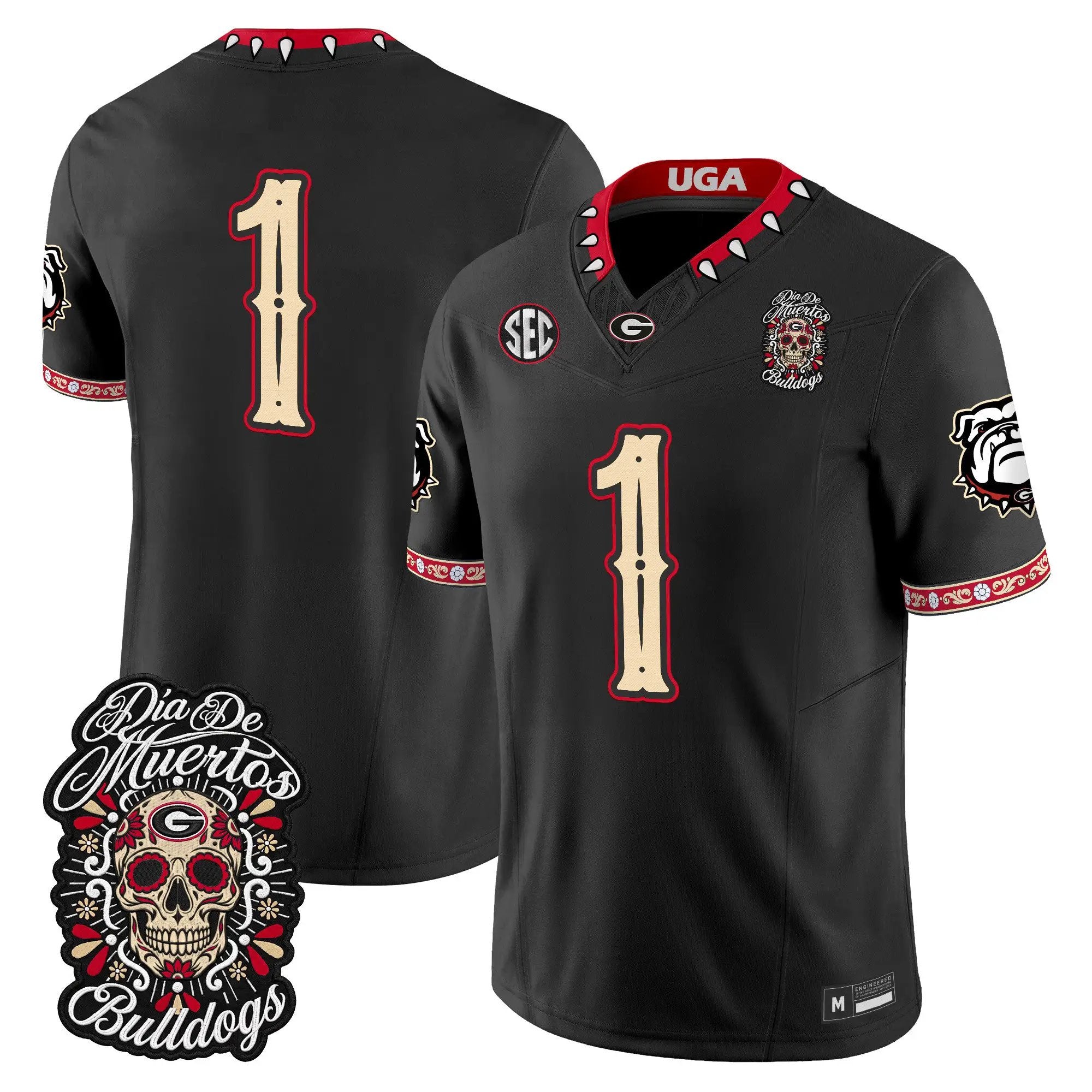 Team Jersey #1 Georgia Bulldogs Día de los Muertos Vapor Limited All Stitched - Top Design Fan Team Jersey #1 Georgia Bulldogs Día de los Muertos Vapor Limited All Stitched