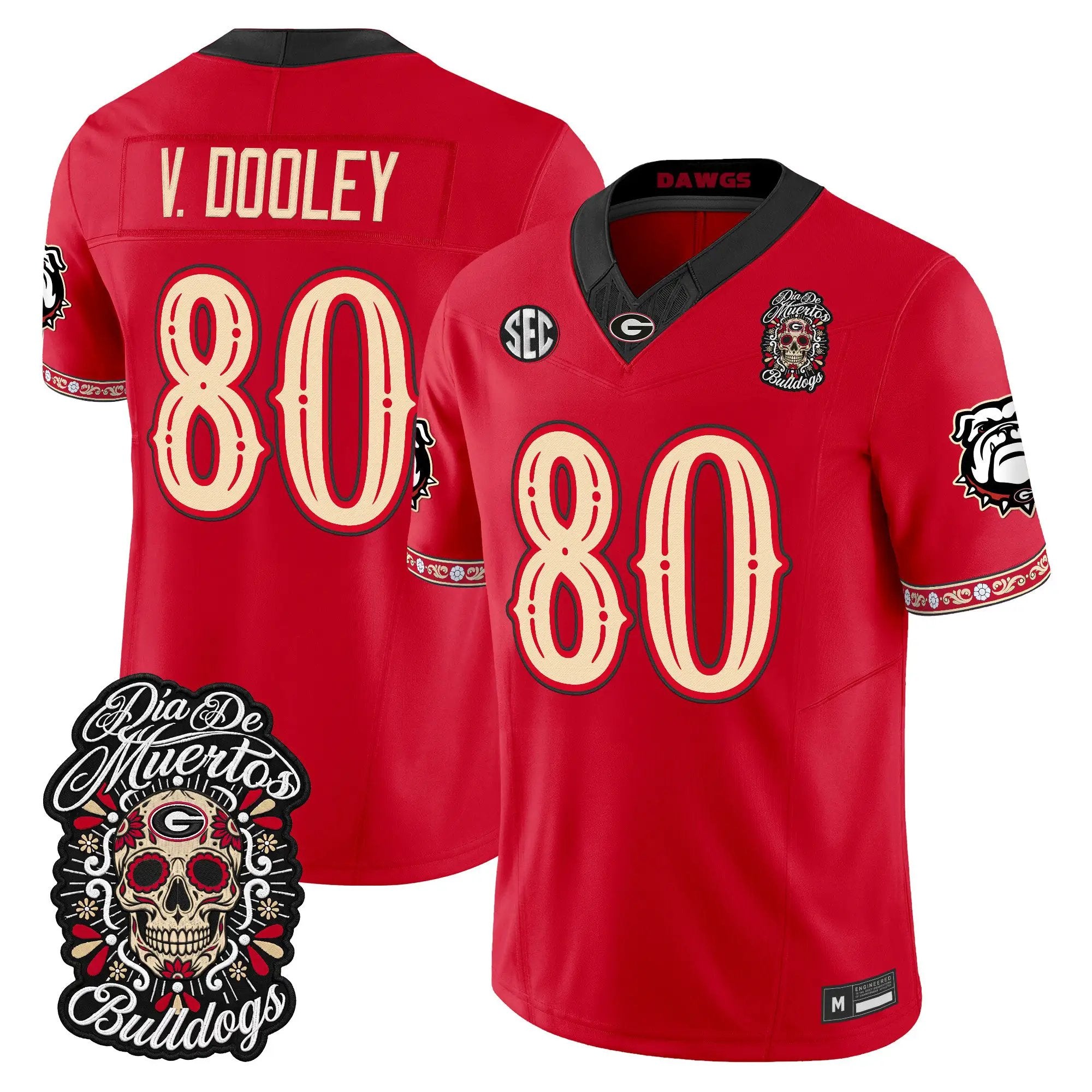 vince-dooley-jersey-80-georgia-bulldogs-dia-de-los-muertos-vapor-limited-all-stitched-02 - Top Design Fan Vince Dooley Jersey #80 Georgia Bulldogs Día de los Muertos Vapor Limited All Stitched