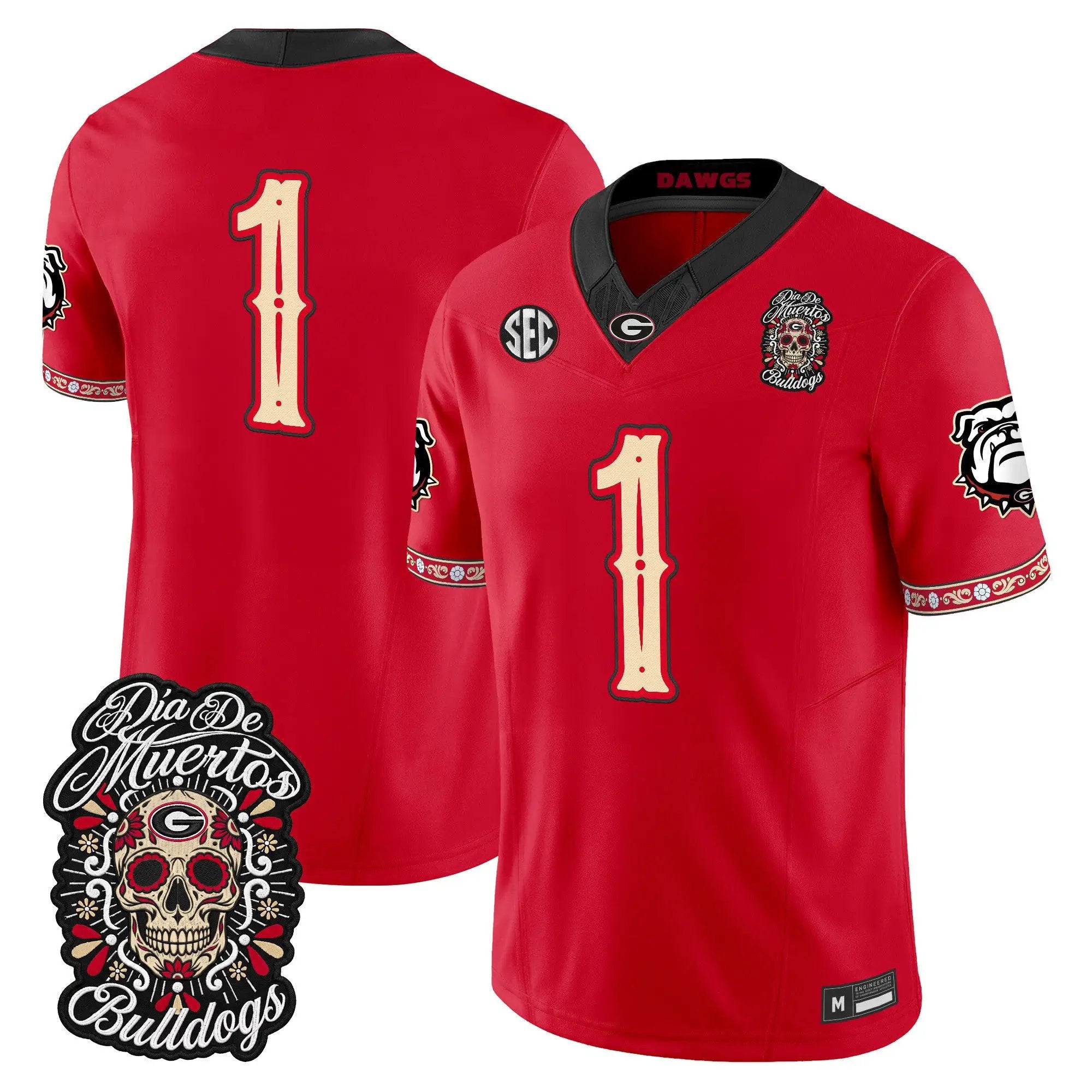 team-jersey-1-georgia-bulldogs-dia-de-los-muertos-vapor-limited-all-stitched-02 - Top Design Fan Team Jersey #1 Georgia Bulldogs Día de los Muertos Vapor Limited All Stitched