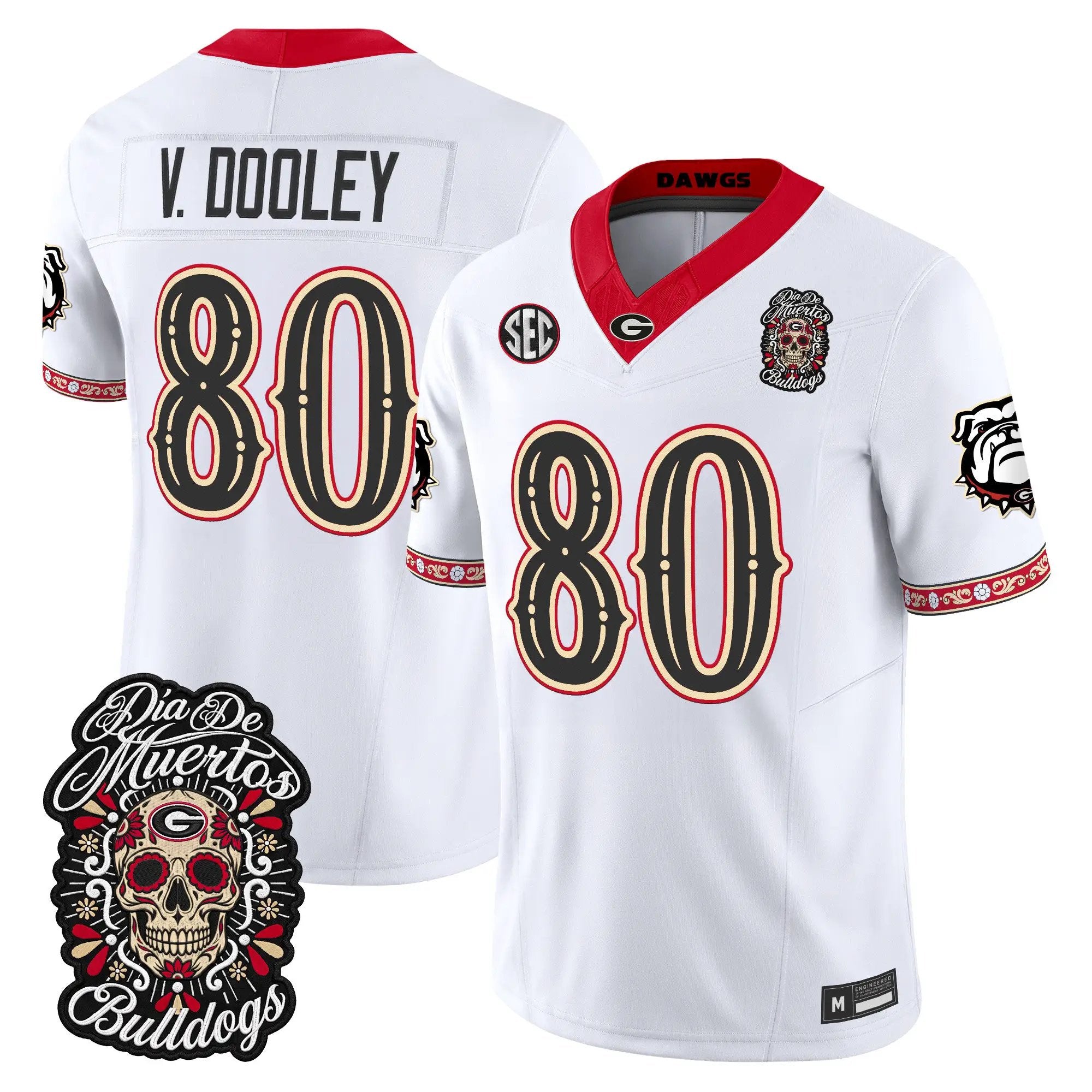 vince-dooley-jersey-80-georgia-bulldogs-dia-de-los-muertos-vapor-limited-all-stitched-03 - Top Design Fan Vince Dooley Jersey #80 Georgia Bulldogs Día de los Muertos Vapor Limited All Stitched