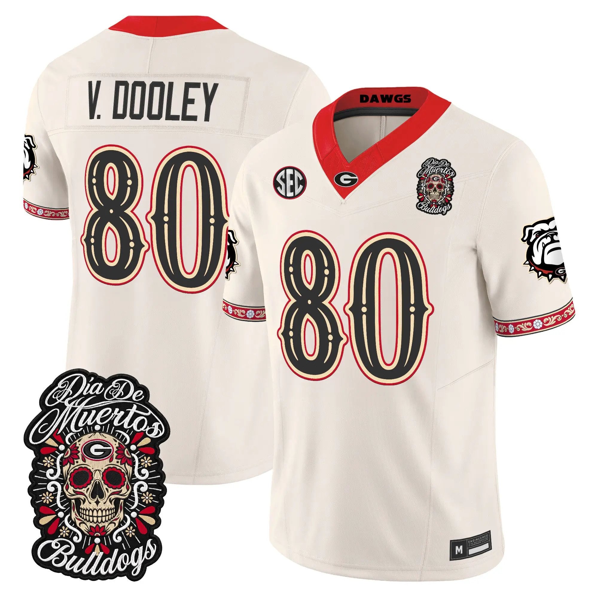 vince-dooley-jersey-80-georgia-bulldogs-dia-de-los-muertos-vapor-limited-all-stitched-04 - Top Design Fan Vince Dooley Jersey #80 Georgia Bulldogs Día de los Muertos Vapor Limited All Stitched