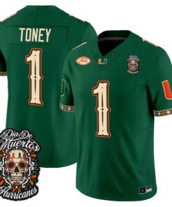 Malachi Toney Jersey #1 Miami Hurricanes Día de los Muertos Vapor Limited All Stitched