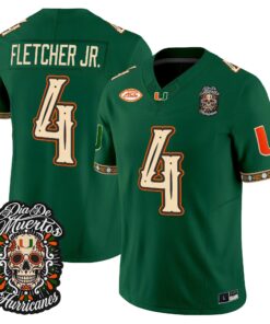 Mark Fletcher Jr. Jersey #4 Miami Hurricanes Día de los Muertos Vapor Limited All Stitched