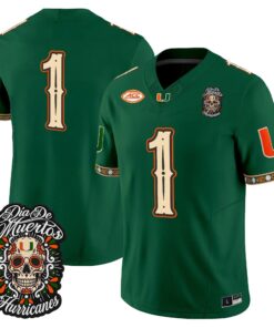 Team Jersey #1 Miami Hurricanes Día de los Muertos Vapor Limited All Stitched