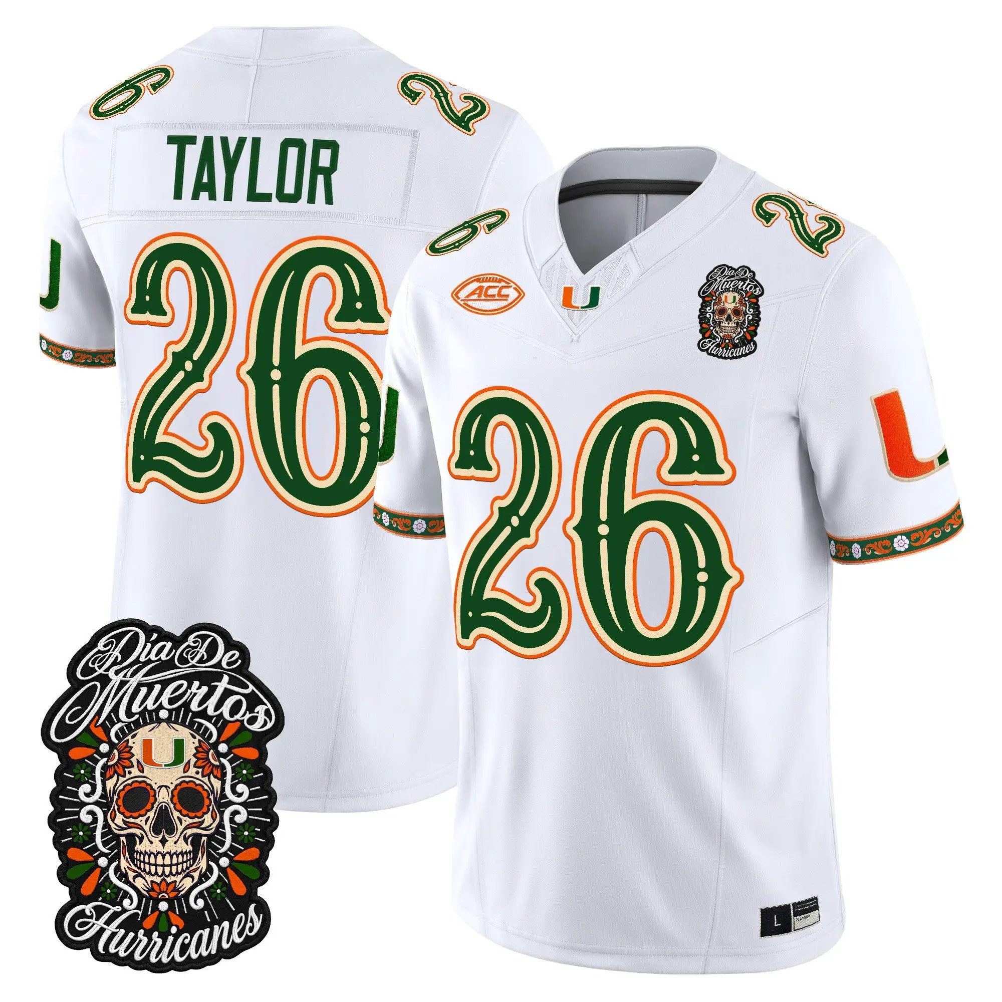 sean-taylor-jersey-26-miami-hurricanes-dia-de-los-muertos-vapor-limited-all-stitched-03 - Top Design Fan Sean Taylor Jersey #26 Miami Hurricanes Día de los Muertos Vapor Limited All Stitched