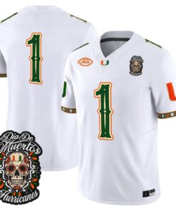 Team Jersey #1 Miami Hurricanes Día de los Muertos Vapor Limited All Stitched