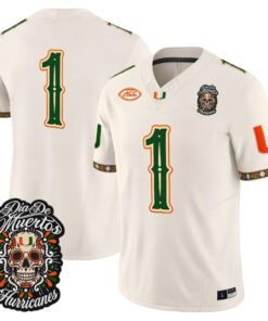Team Jersey #1 Miami Hurricanes Día de los Muertos Vapor Limited All Stitched