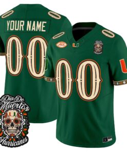 Miami Hurricanes Día de los Muertos Vapor Limited Custom Jersey - All Stitched