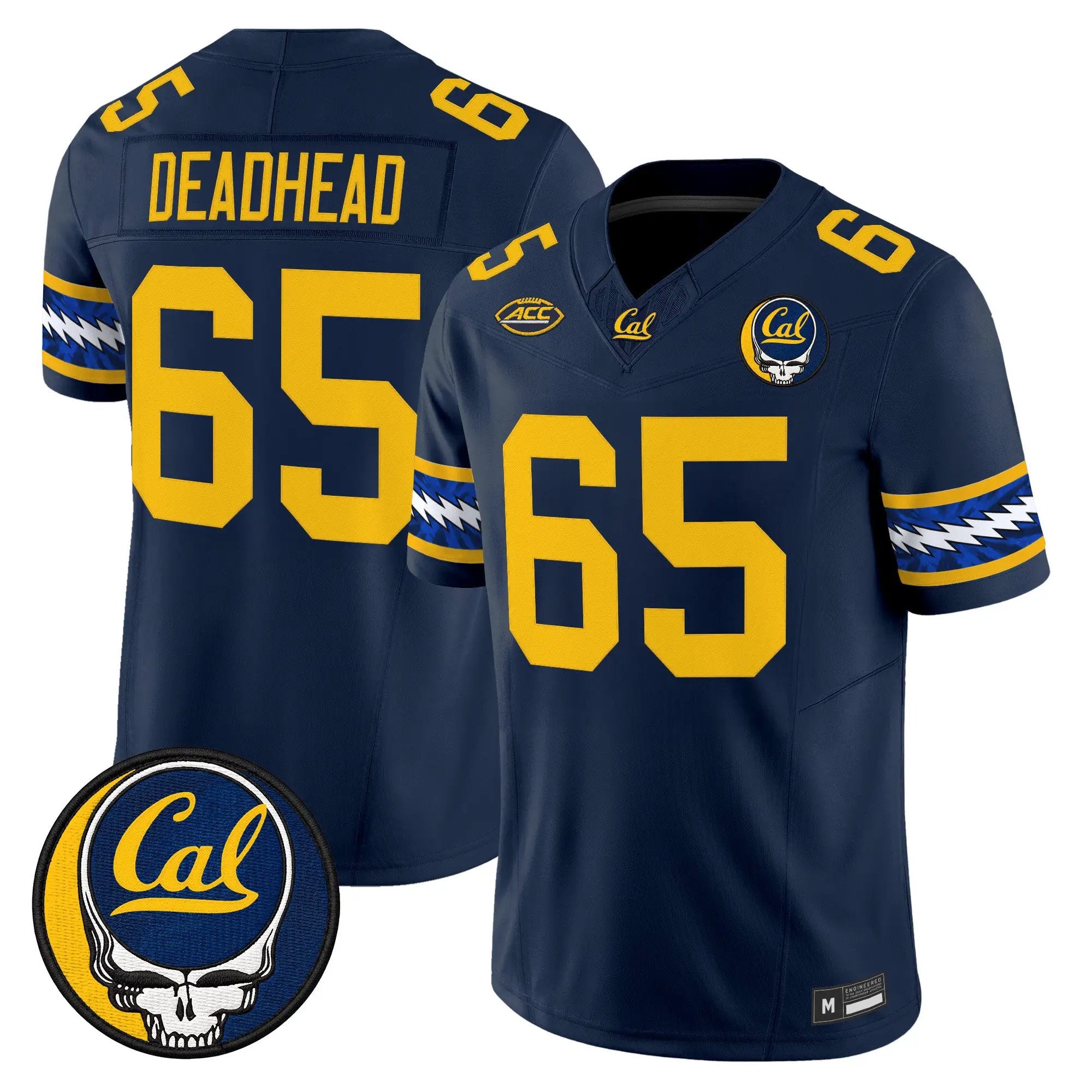 Deadhead Jersey #65 California Golden Bears x Grateful Dead Vapor Limited All Stitched - Top Design Fan Deadhead Jersey #65 California Golden Bears x Grateful Dead Vapor Limited All Stitched
