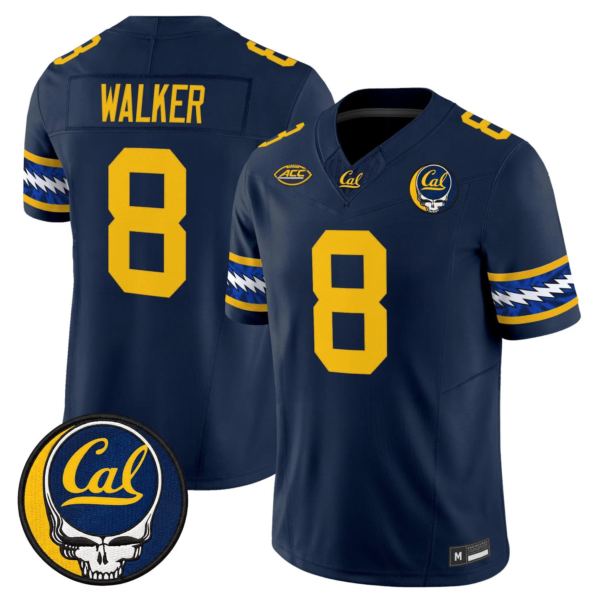 Rico Walker Jersey #8 California Golden Bears x Grateful Dead Vapor Limited All Stitched - Top Design Fan Rico Walker Jersey #8 California Golden Bears x Grateful Dead Vapor Limited All Stitched