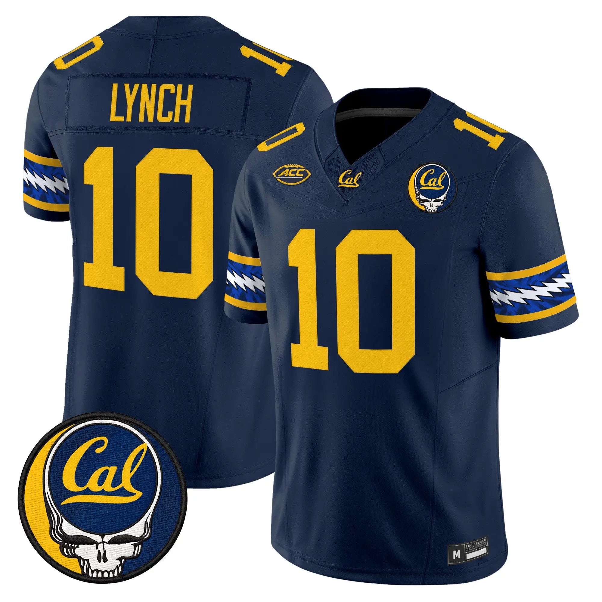 Marshawn Lynch Jersey #10 California Golden Bears x Grateful Dead Vapor Limited All Stitched - Top Design Fan Marshawn Lynch Jersey #10 California Golden Bears x Grateful Dead Vapor Limited All Stitched