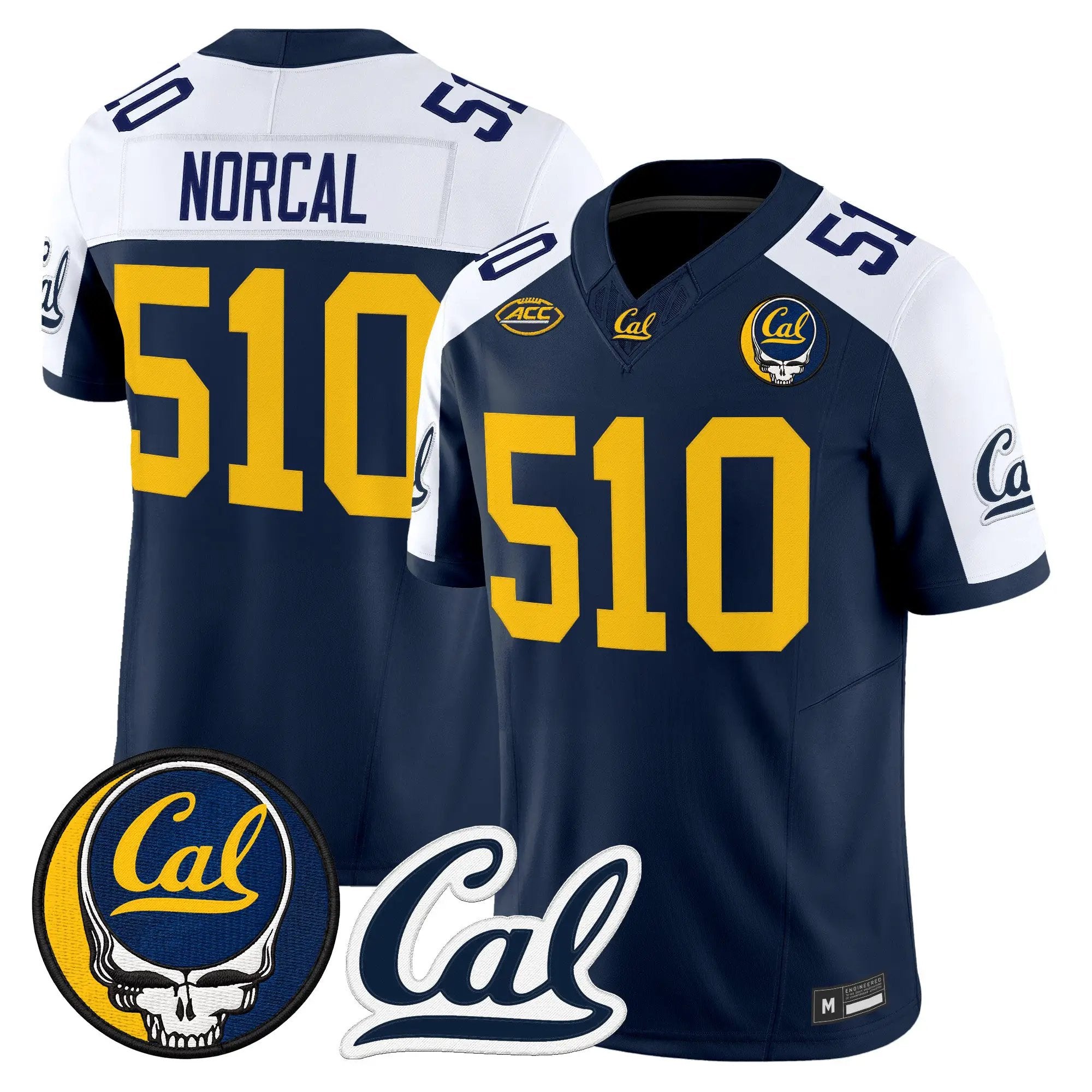 norcal-jersey-510-california-golden-bears-x-grateful-dead-vapor-limited-all-stitched-04 - Top Design Fan NorCal Jersey #510 California Golden Bears x Grateful Dead Vapor Limited All Stitched
