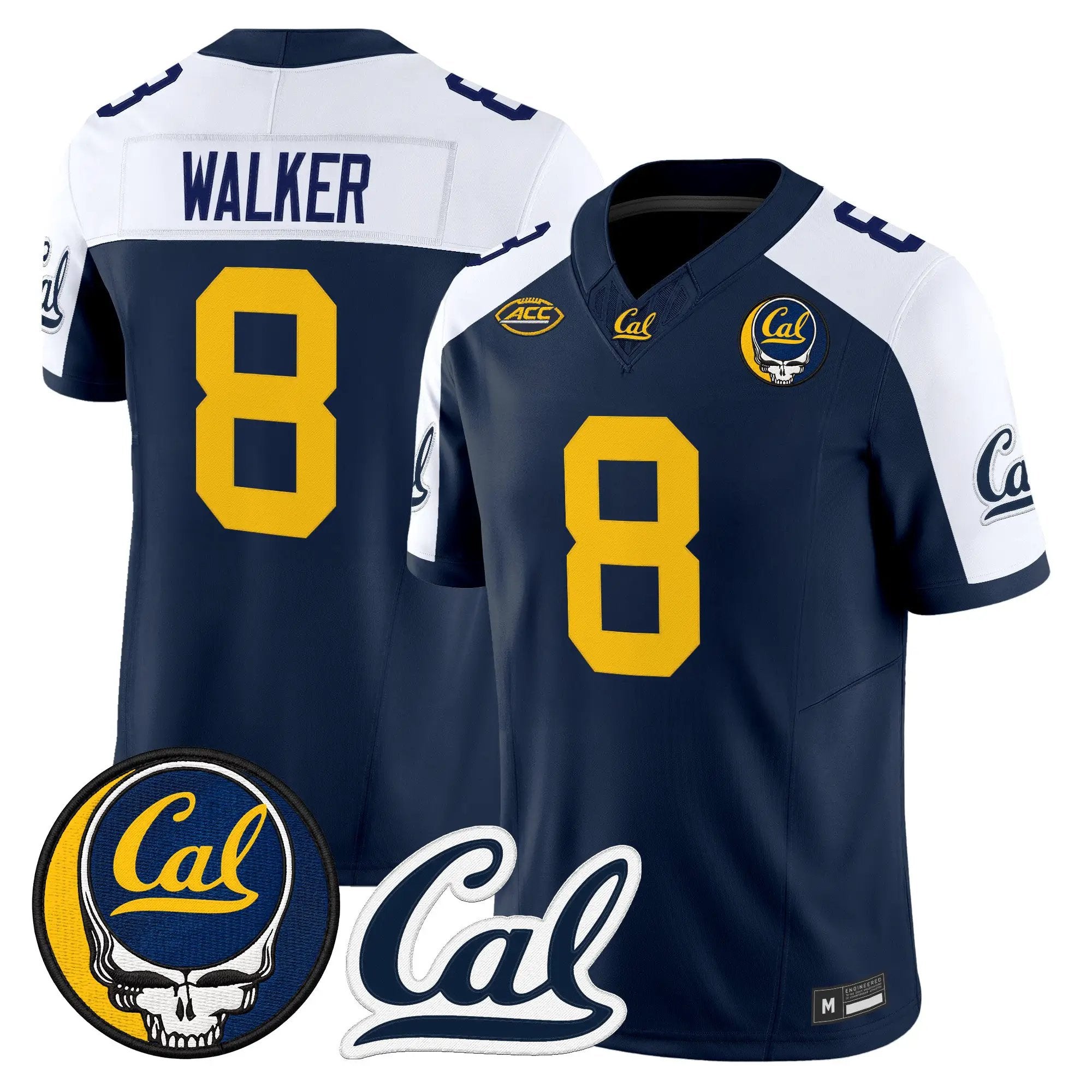 rico-walker-jersey-8-california-golden-bears-x-grateful-dead-vapor-limited-all-stitched-04 - Top Design Fan Rico Walker Jersey #8 California Golden Bears x Grateful Dead Vapor Limited All Stitched