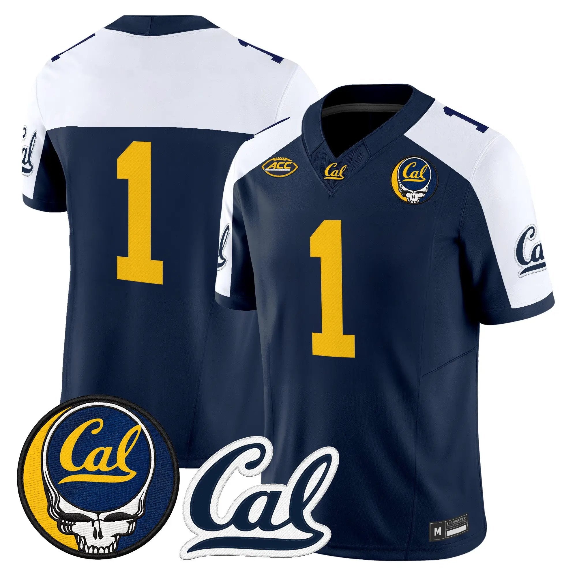 team-jersey-1-california-golden-bears-x-grateful-dead-vapor-limited-all-stitched-04 - Top Design Fan Team Jersey #1 California Golden Bears x Grateful Dead Vapor Limited All Stitched