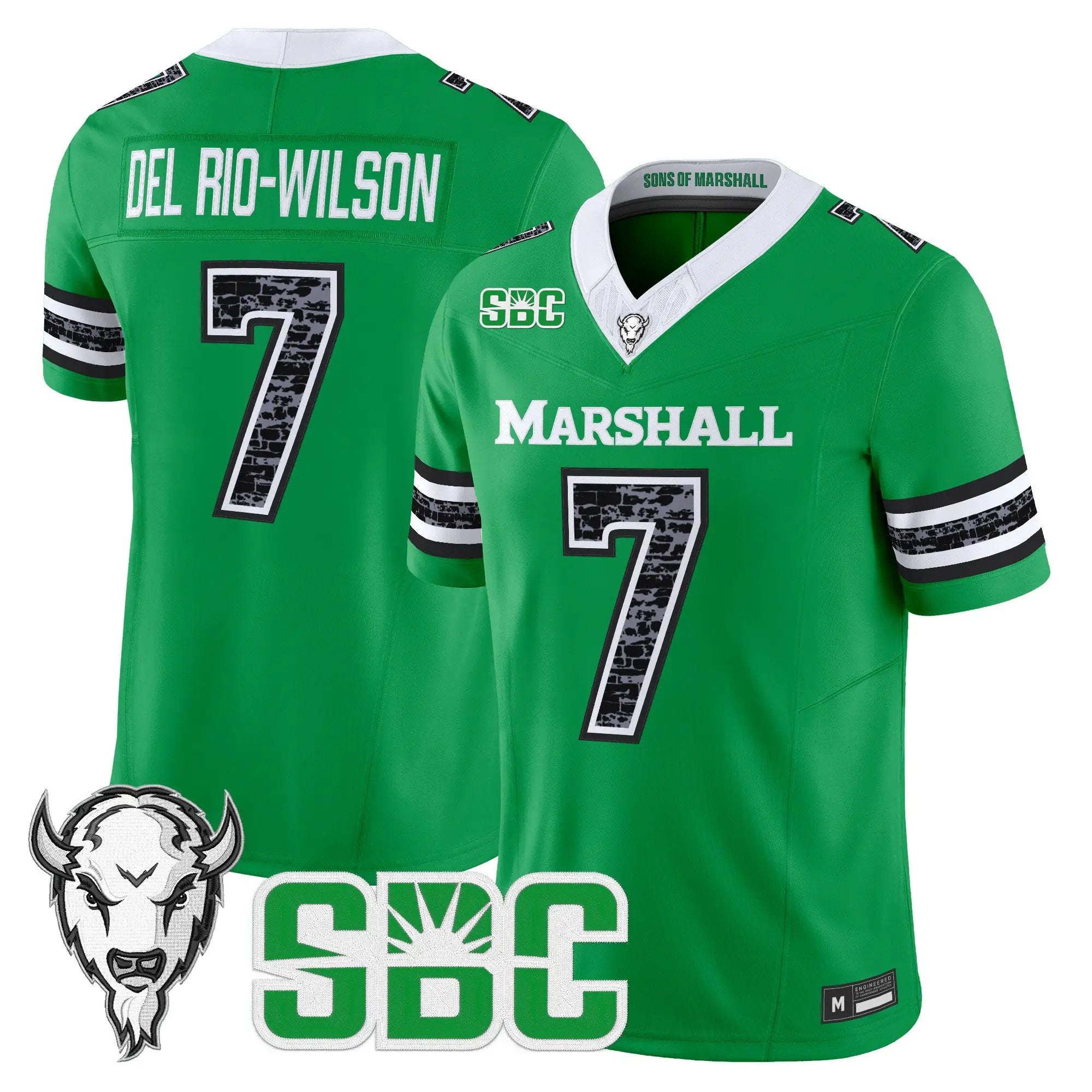 Carlos Del Rio-Wilson Jersey #7 Marshall Thundering Herd Coal Country Tribute Vapor Limited All Stitched - Top Design Fan Carlos Del Rio-Wilson Jersey #7 Marshall Thundering Herd Coal Country Tribute Vapor Limited All Stitched