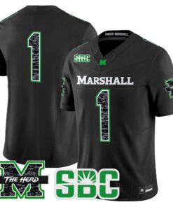 Team Jersey #1 Marshall Thundering Herd Coal Country Tribute Vapor Limited All Stitched