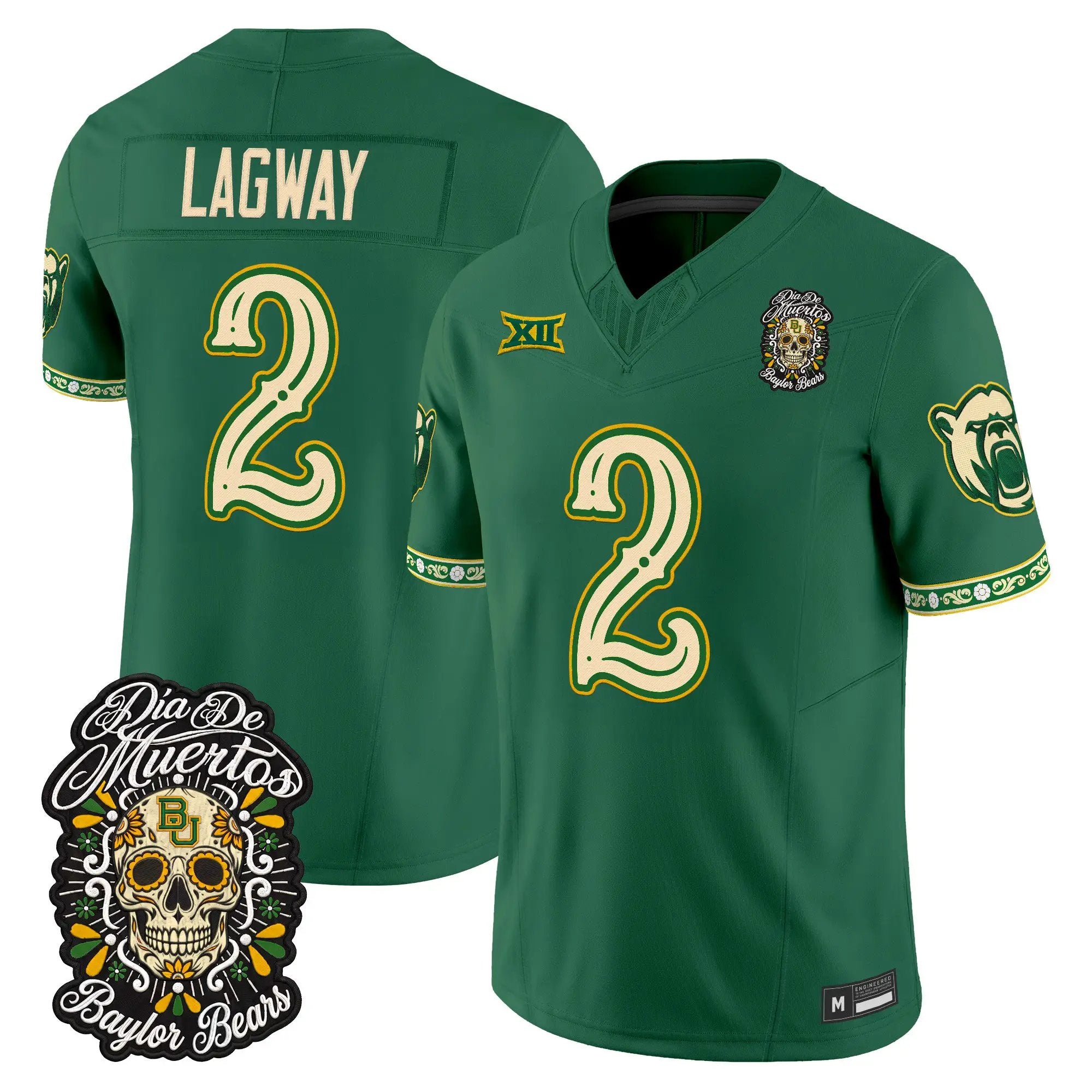 DJ Lagway Jersey #2 Baylor Bears Día de los Muertos Vapor Limited All Stitched - Top Design Fan DJ Lagway Jersey #2 Baylor Bears Día de los Muertos Vapor Limited All Stitched