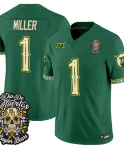 Dre'lon Miller Jersey #1 Baylor Bears Día de los Muertos Vapor Limited All Stitched