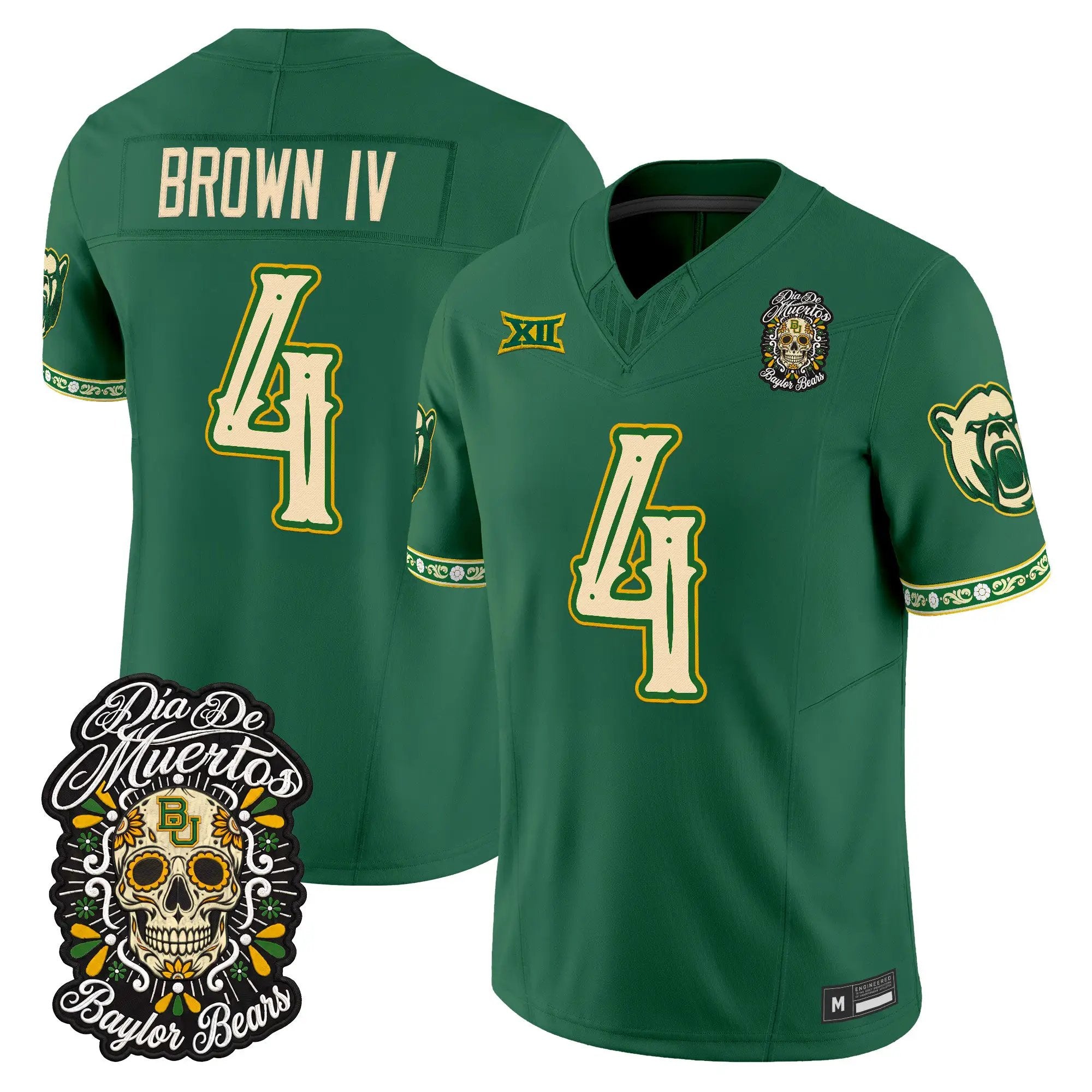 Louis Brown IV Jersey #4 Baylor Bears Día de los Muertos Vapor Limited All Stitched - Top Design Fan Louis Brown IV Jersey #4 Baylor Bears Día de los Muertos Vapor Limited All Stitched