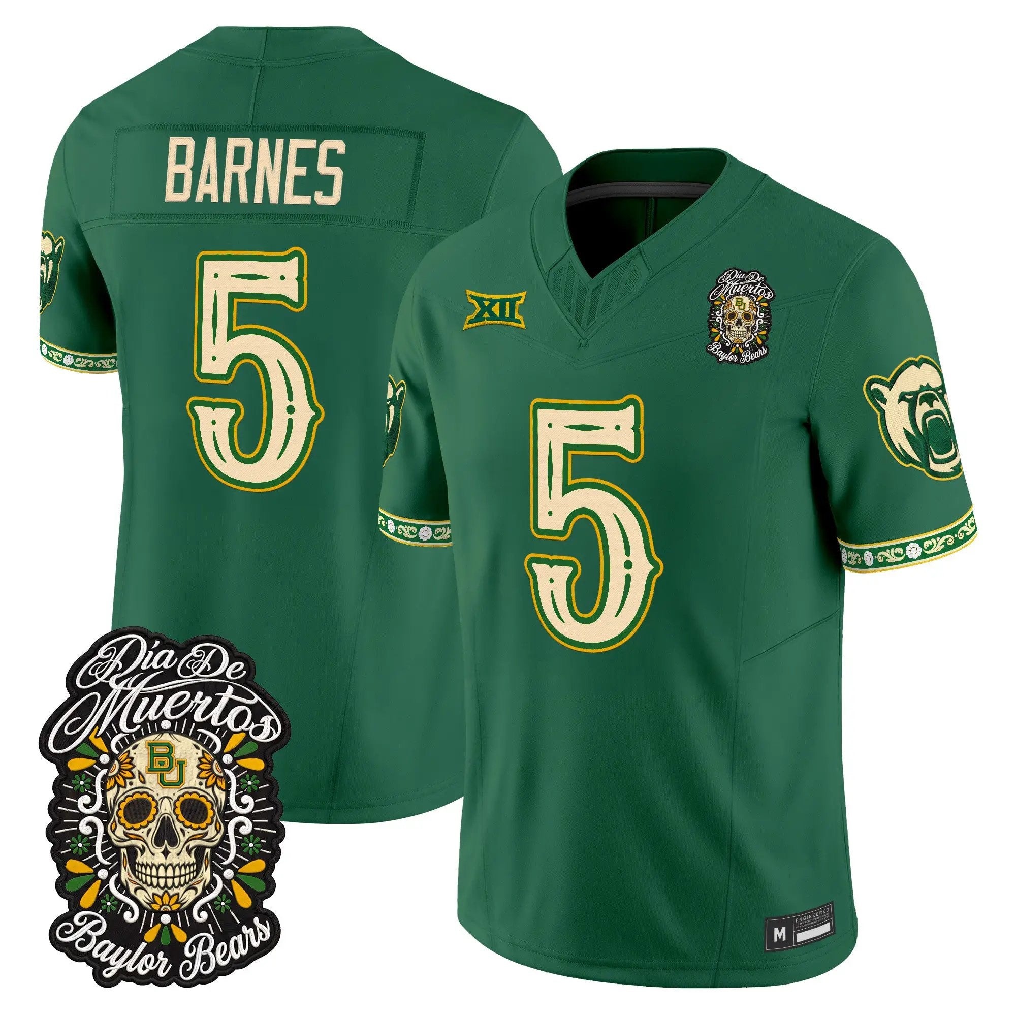 Travion Barnes Jersey #5 Baylor Bears Día de los Muertos Vapor Limited All Stitched - Top Design Fan Travion Barnes Jersey #5 Baylor Bears Día de los Muertos Vapor Limited All Stitched
