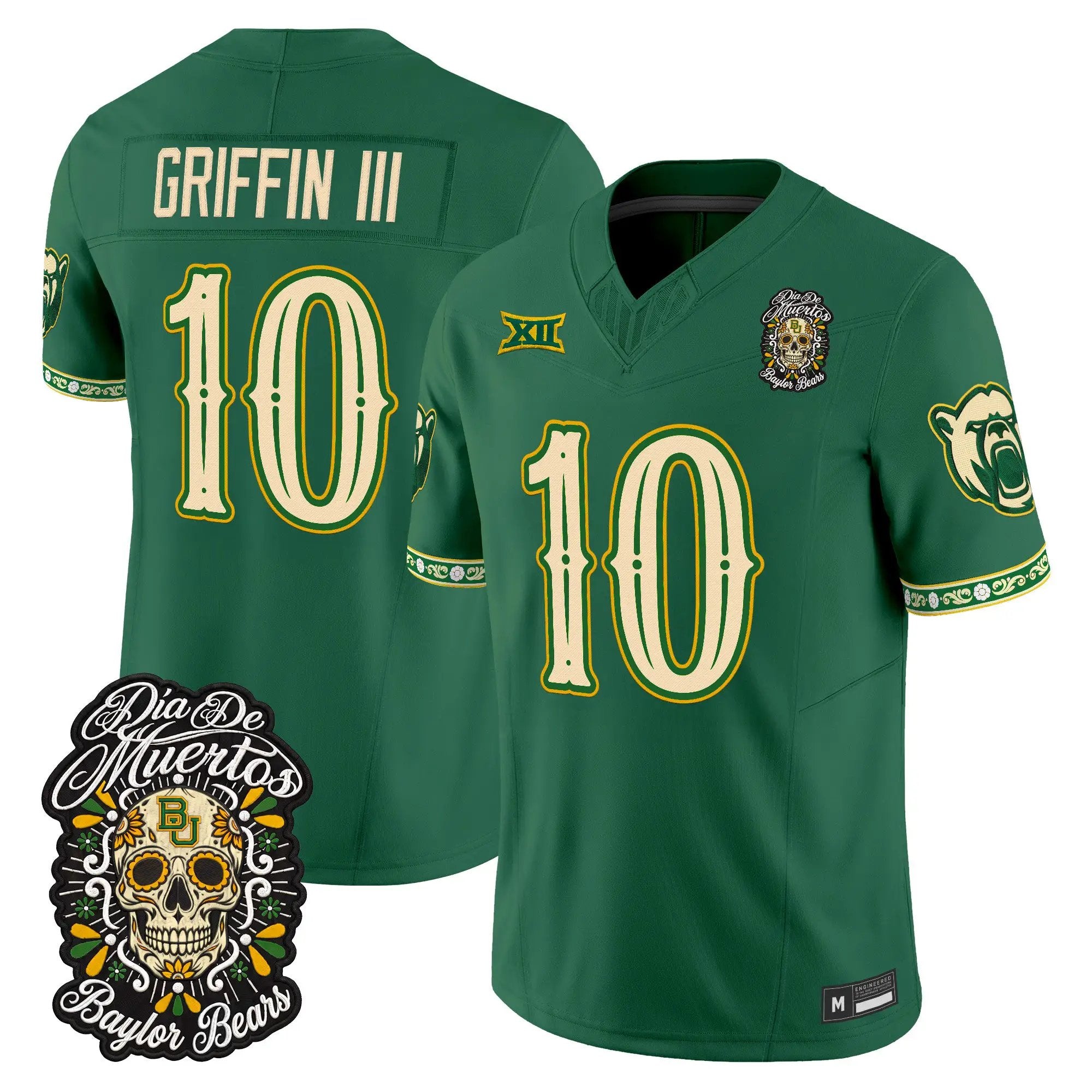 Robert Griffin III Jersey #10 Baylor Bears Día de los Muertos Vapor Limited All Stitched - Top Design Fan Robert Griffin III Jersey #10 Baylor Bears Día de los Muertos Vapor Limited All Stitched