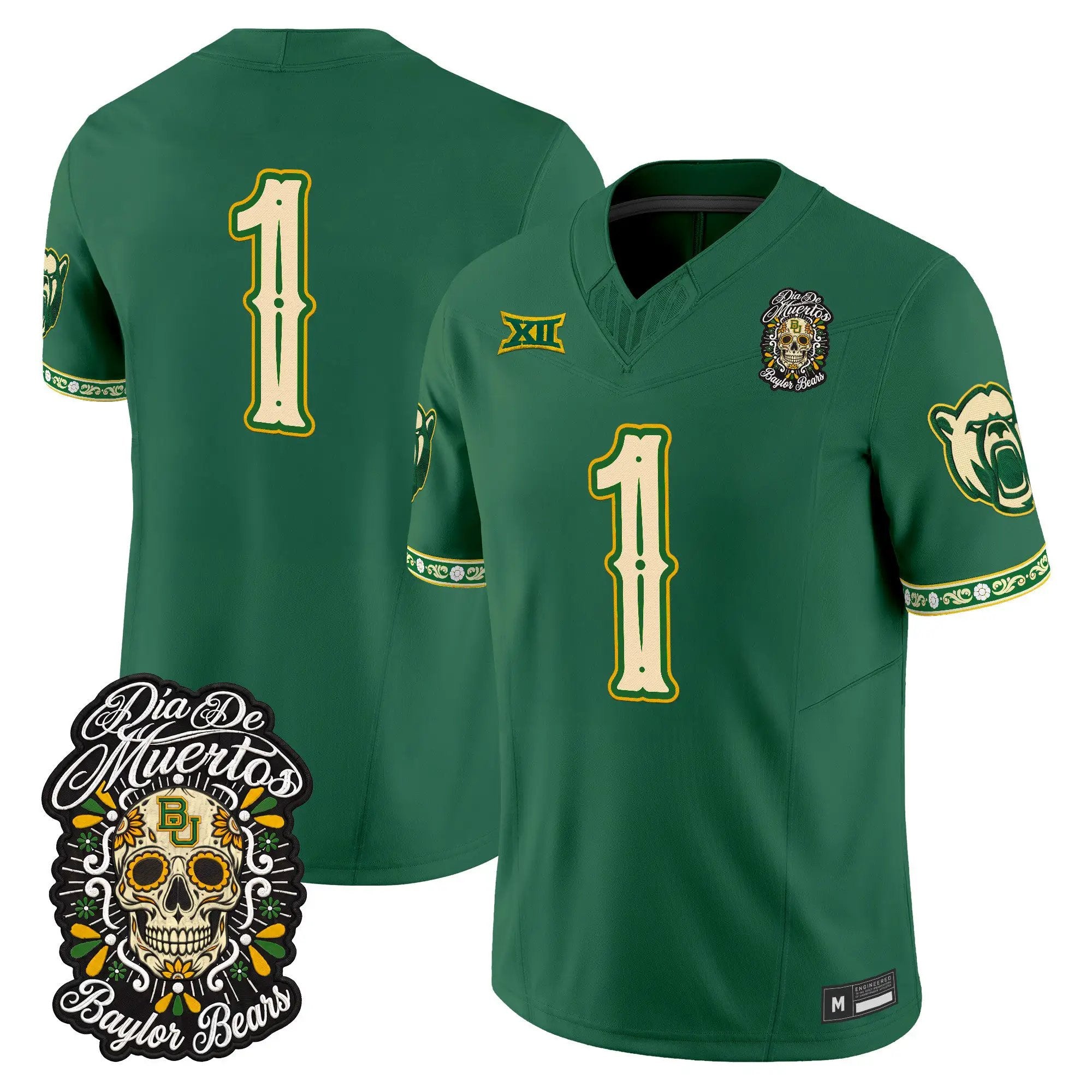 Team Jersey #1 Baylor Bears Día de los Muertos Vapor Limited All Stitched - Top Design Fan Team Jersey #1 Baylor Bears Día de los Muertos Vapor Limited All Stitched
