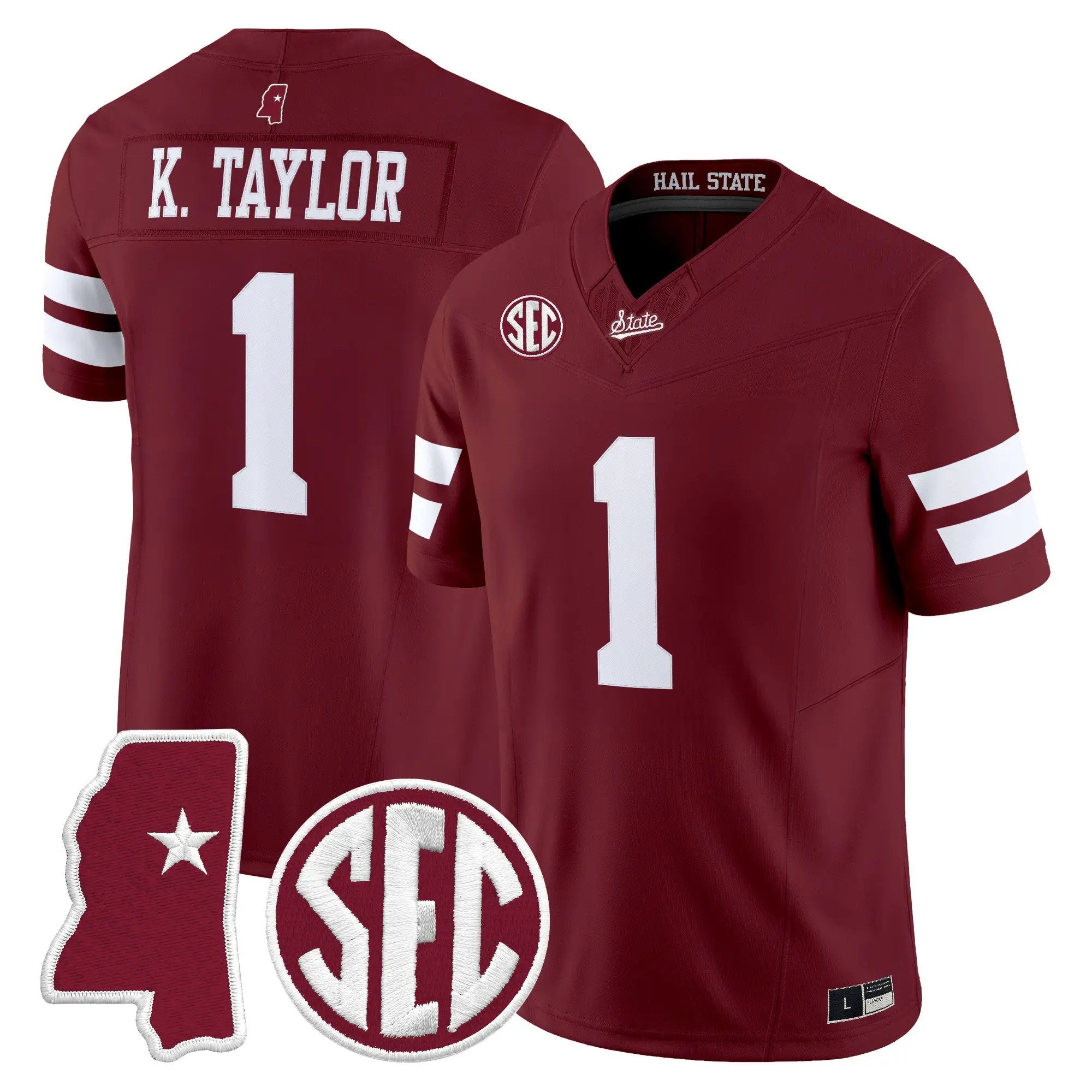 Kamario Taylor Jersey #1 Mississippi State Bulldogs 2026 Vapor Limited All Stitched - Top Design Fan Kamario Taylor Jersey #1 Mississippi State Bulldogs 2026 Vapor Limited All Stitched