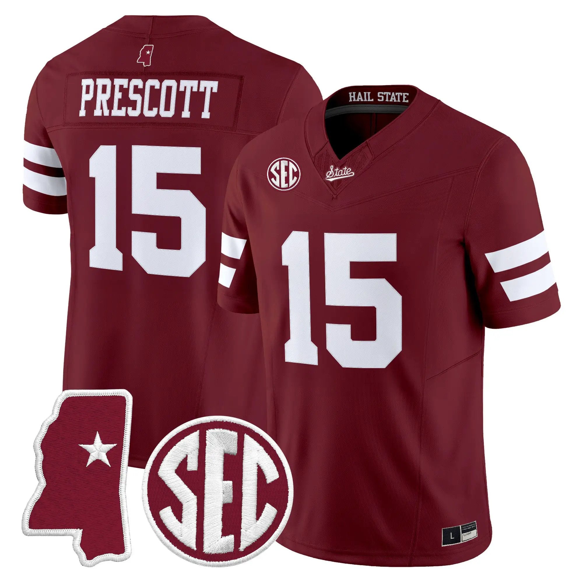 Dak Prescott Jersey #15 Mississippi State Bulldogs 2026 Vapor Limited All Stitched - Top Design Fan Dak Prescott Jersey #15 Mississippi State Bulldogs 2026 Vapor Limited All Stitched