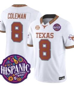 Cam Coleman Jersey #8 Texas Longhorns 2026 Latino Heritage All Stitched by My Store NCAA Football Jerseys