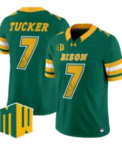 Chance Tucker Jersey #7 North Dakota State Bison 2026 Code Green Vapor Stitched by My Store NCAA Football Jerseys
