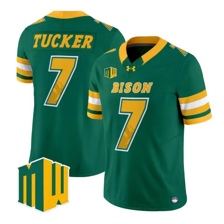 Chance Tucker Jersey #7 North Dakota State Bison 2026 Code Green Vapor Stitched by My Store NCAA Football Jerseys