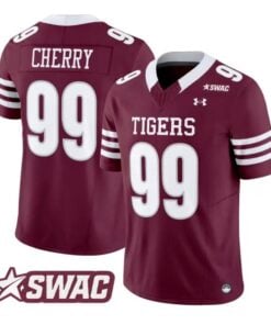 Cherry Jersey #99 Texas Southern Tigers 2026 Vapor Limited All Stitched by My Store NCAA Football Jerseys