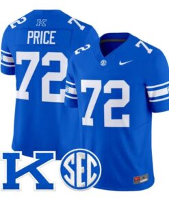 Coleton Price Jersey #72 Kentucky Wildcats Power K Patch Vapor Limited Stitched