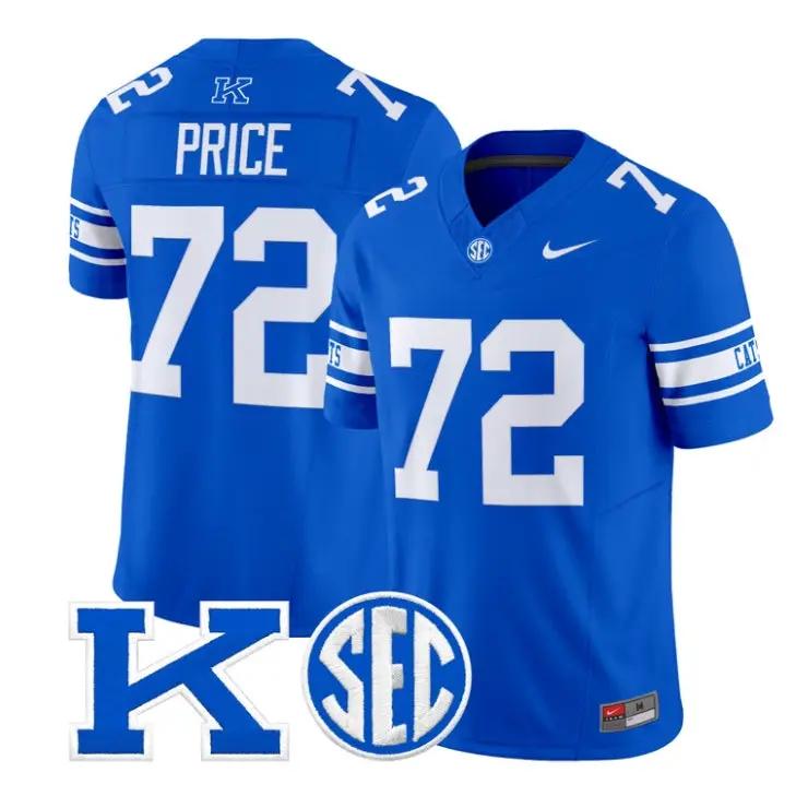 Coleton Price Jersey #72 Kentucky Wildcats Power K Patch Vapor Limited Stitched - Top Design Fan Coleton Price Jersey #72 Kentucky Wildcats Power K Patch Vapor Limited Stitched